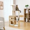 (Do Not Sell on Amazon) Modern Luxury Cat Tree Wooden Multi-Level Cat Tower Cat Sky Castle With 2 Cozy Condos;  Cozy Perch;  Spacious Hammock And