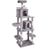 VEVOR Cat Tree 68.5" Cat Tower with Cat Condos Sisal Scratching Post Light Grey