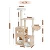 (Do Not Sell on Amazon) Modern Luxury Cat Tree Wooden Multi-Level Cat Tower Cat Sky Castle With 2 Cozy Condos;  Cozy Perch;  Spacious Hammock And