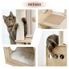 (Do Not Sell on Amazon) Modern Luxury Cat Tree Wooden Multi-Level Cat Tower Cat Sky Castle With 2 Cozy Condos;  Cozy Perch;  Spacious Hammock And