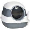 PawHut Cat Litter Box with Lid, Covered Litter Box w/ High Sides, Air Freshener, Large Two-Way Entrance Kitty Litter Box, Foldable, Easy Clean, W