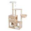 (Do Not Sell on Amazon) Modern Luxury Cat Tree Wooden Multi-Level Cat Tower Cat Sky Castle With 2 Cozy Condos;  Cozy Perch;  Spacious Hammock And