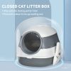PawHut Cat Litter Box with Lid, Covered Litter Box w/ High Sides, Air Freshener, Large Two-Way Entrance Kitty Litter Box, Foldable, Easy Clean, W