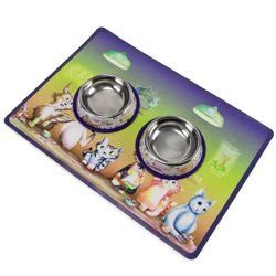 The Regulars Cat Bowls and Mat