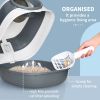 PawHut Cat Litter Box with Lid, Covered Litter Box w/ High Sides, Air Freshener, Large Two-Way Entrance Kitty Litter Box, Foldable, Easy Clean, W